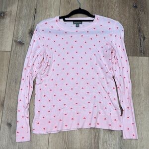 Style & Co. Pink Heart Pattern Sweater